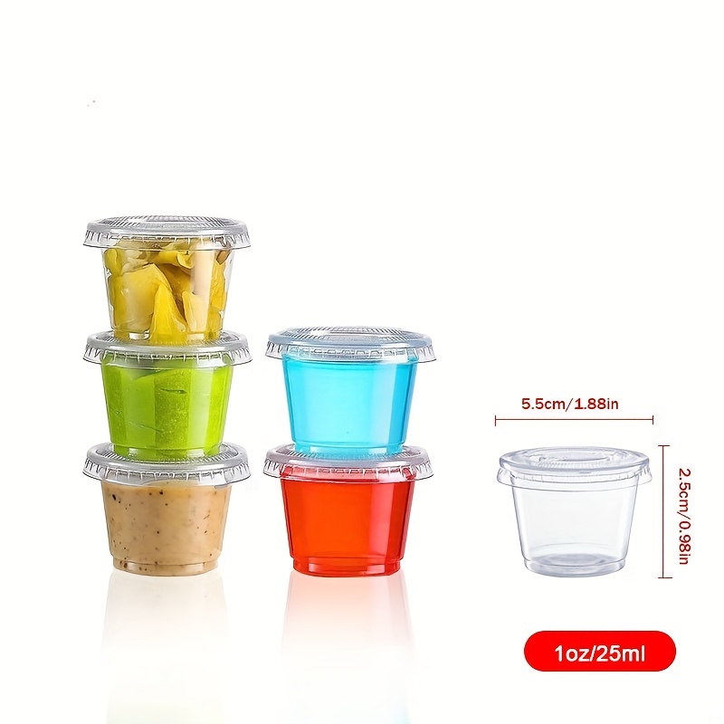 25ml Disposable Sauce Cups Dipping Takeaway Plastic Portion Cup