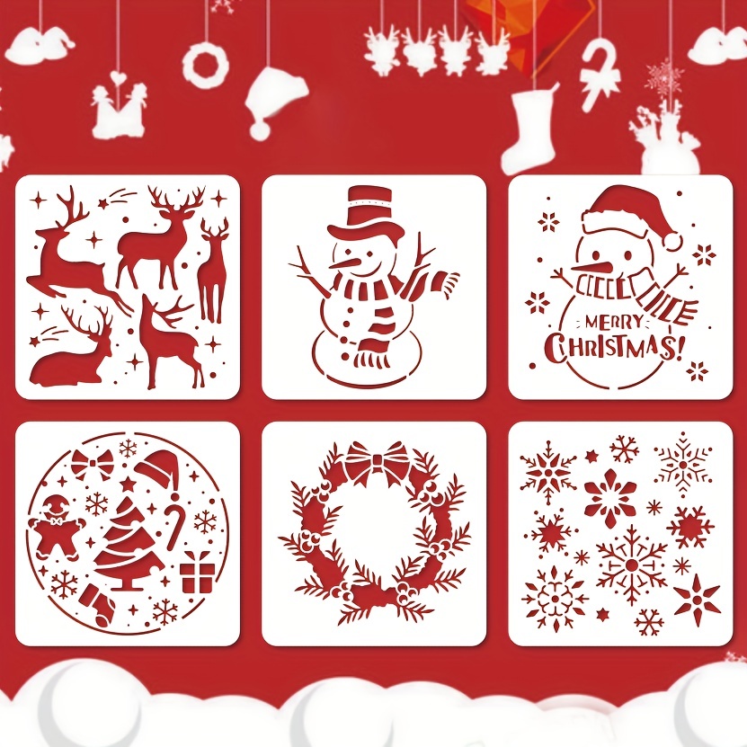 Merry Christmas Stencils santa Claus Stencils Snowman - Temu