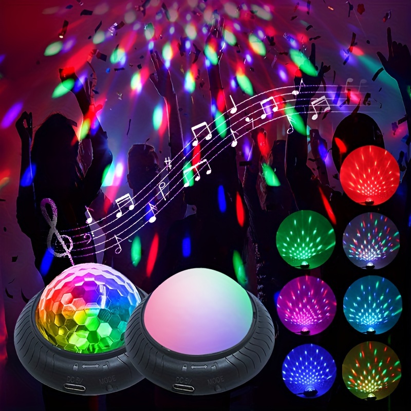 2 Pack Mini Disco Kugel Licht, Mini Disco Licht Party Licht 3 Farben Sound  aktiviert Disco Kugel Licht Auto Dekoration