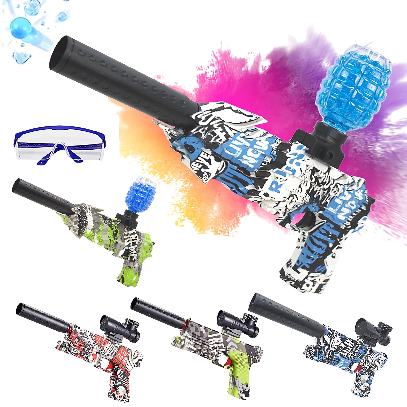 Glock Electric Gel Blaster Gun Set With Goggles High Precision Shooting Toy Rechargeable And Reusable Easy To Operate Perfect Toy For Kids And Adults Experience Endless Fun No Gel Balls Included