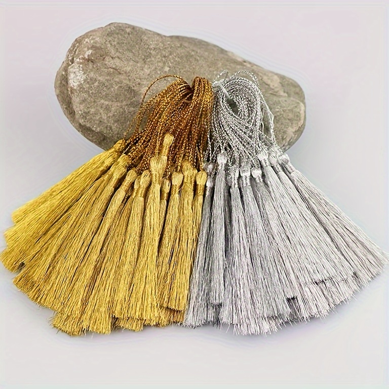 Golden Silver Thread Tassels Pendant Jewelry Keychains - Temu