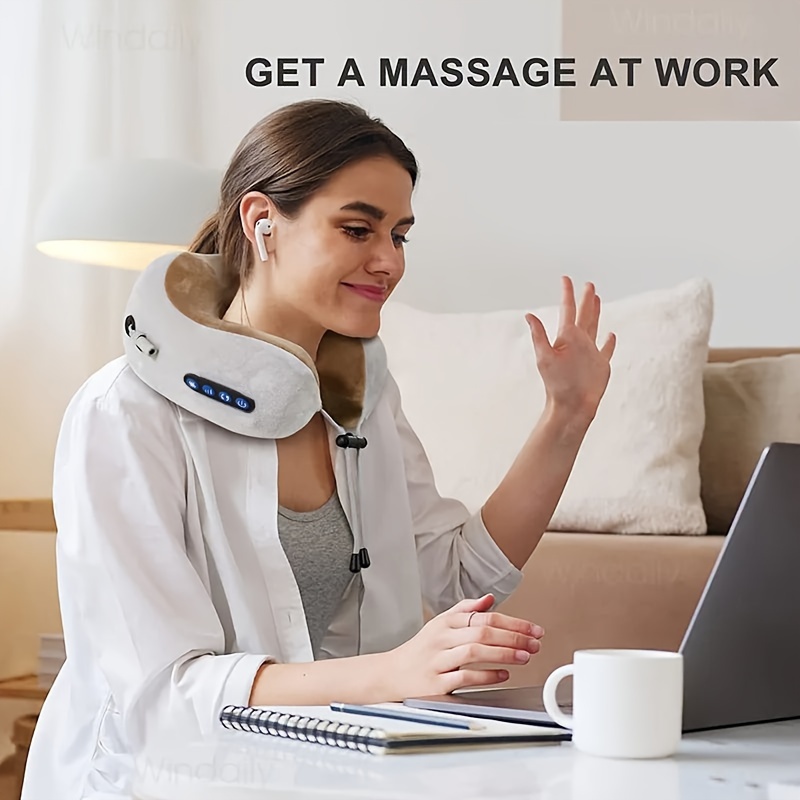 Relax Anywhere With The Portable Electric U-shaped Neck Massager Pillow -  Temu