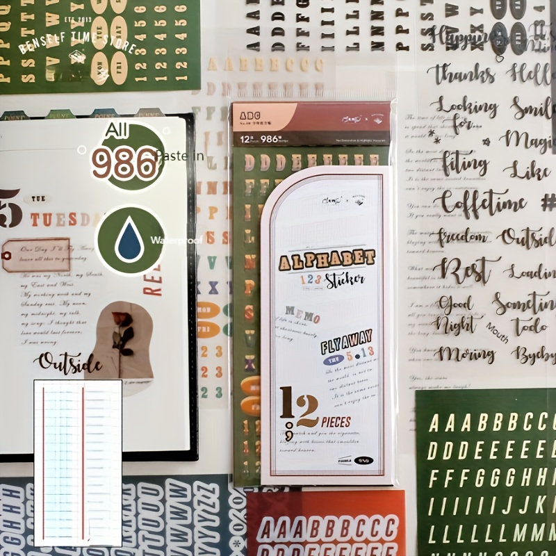 Vintage Letters Stickers Aesthetic Stickers Book - Temu