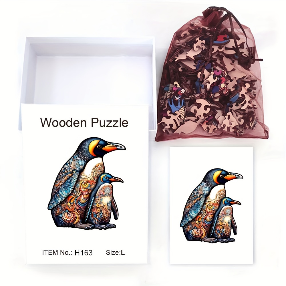Pinguin (Holzohrstecker) handgemacht - wood stud kreative Geschenke