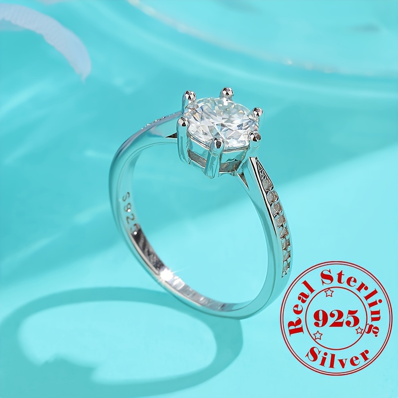 Moissanite 925 Sterling Silver Solitaire Ring