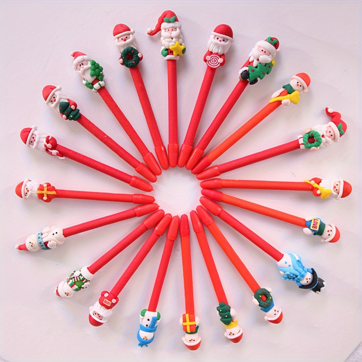 24pcs Christmas Pencil with Eraser Cartoon Stationary Pencils for Kids  Students Random Style