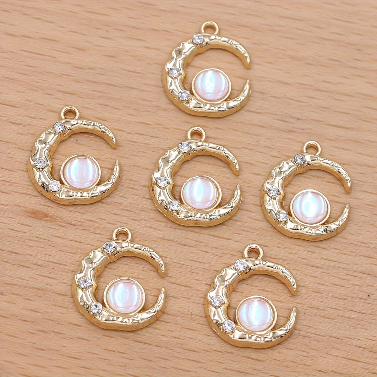 6pcs Golden/ Charm For Earrings Jewelry Making Necklace , Gift For Eld, Gift For Ramadan