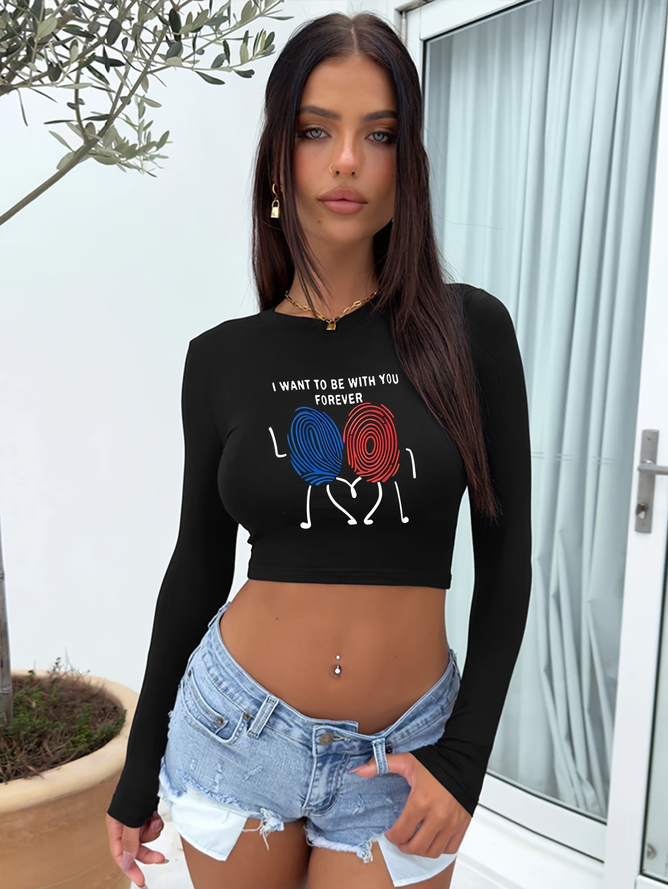 Crop Deportivo Punto Acanalado Manga Larga Mujer Top - Temu