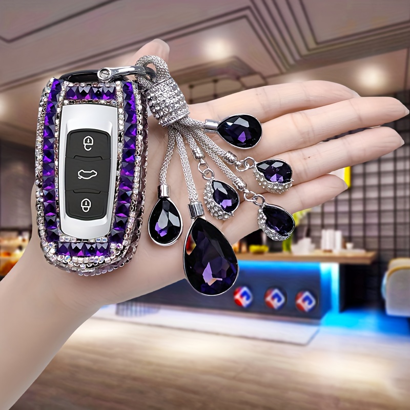 Clés de voiture porte-clés de voiture en cristal pour femmes porte-clés  accessoires avec strass scintillants porte-clés de voiture à la mode