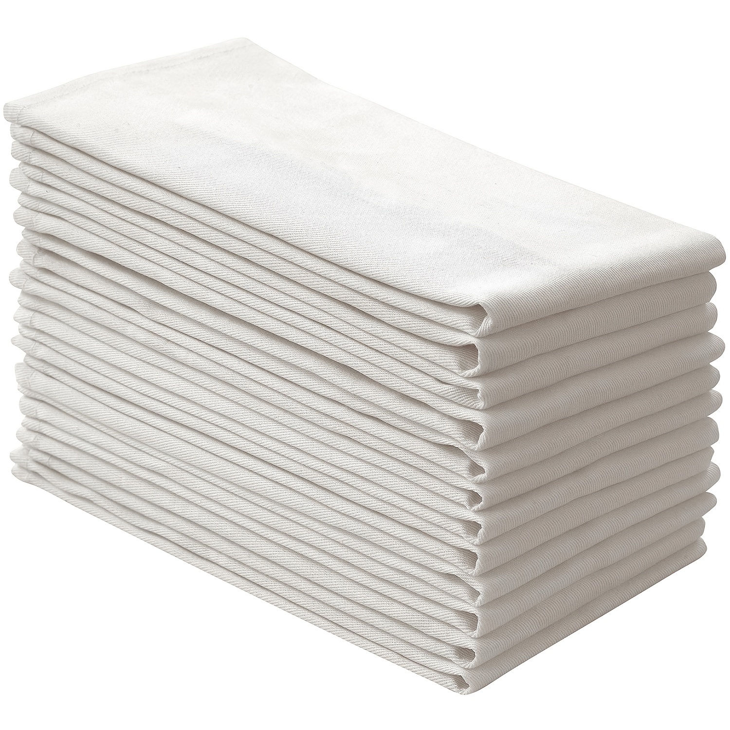 1pc White Napkin Cotton Blend Durable Cleaning Rag Hand Towels 18 18 In