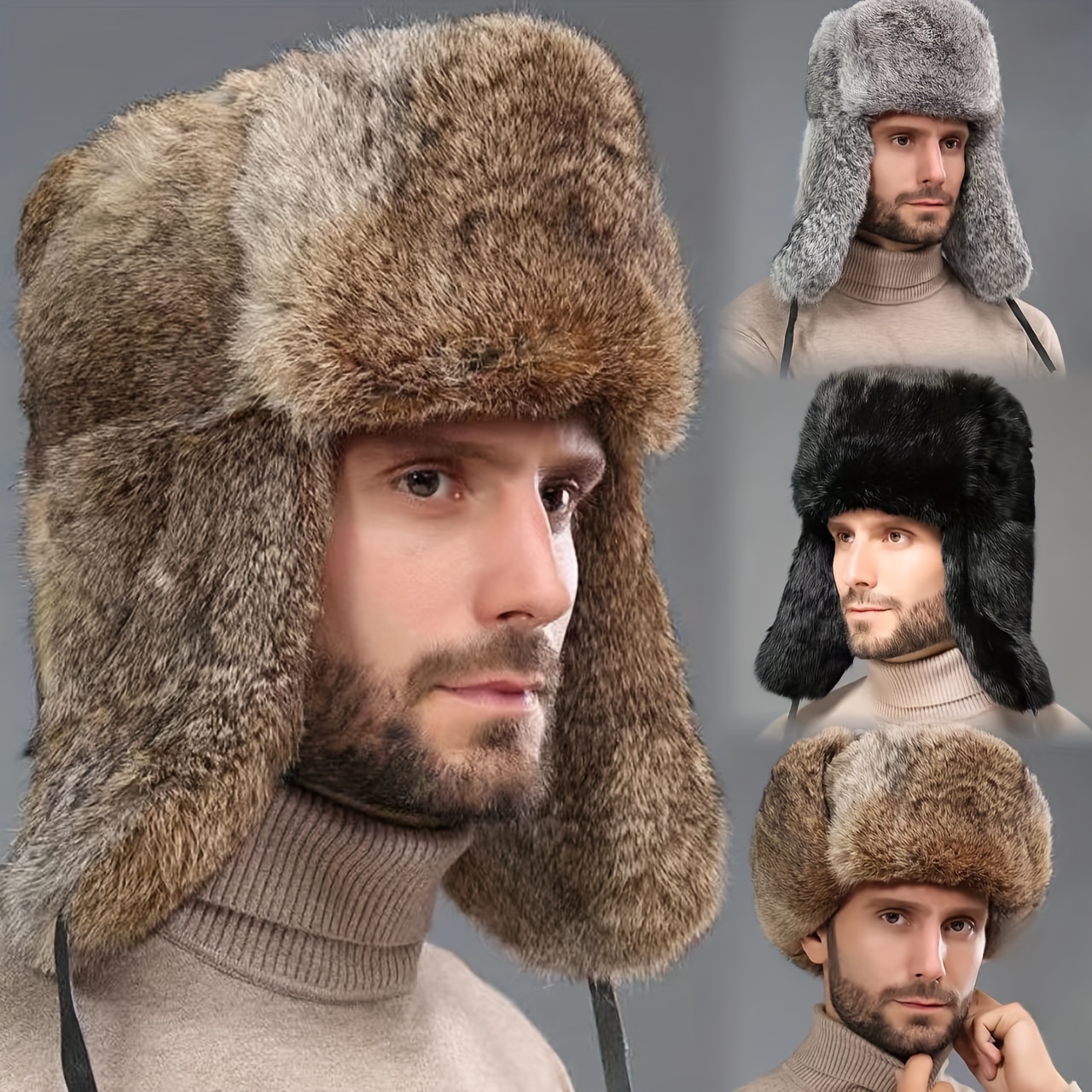 2 Piezas Gorro Grueso Protección Oídos, Hombre, Bufanda Cálida Piel  Imitación, Invierno - Joyería Accesorios - Temu Spain