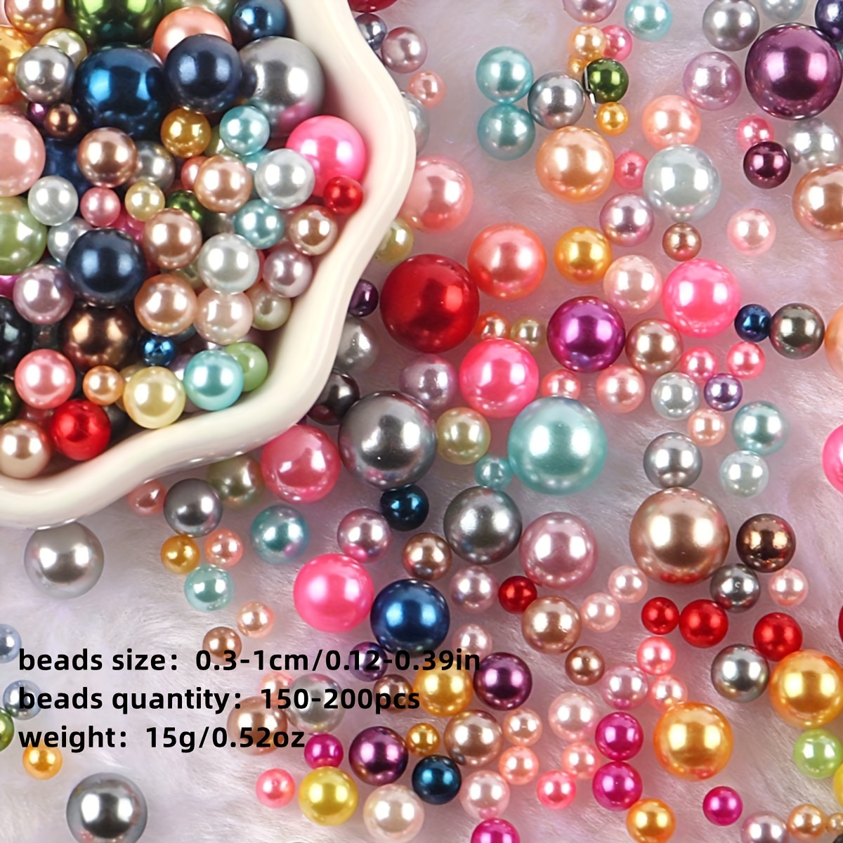 24 Colors Mix Acrylic Pearl Beads Set Multicolor Pearly - Temu