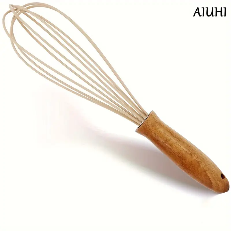  Silicone Whisk with Wood Handle,Balloon Whisk, Egg Beater,Egg  Whisks for Kitchen Cooking: Home & Kitchen