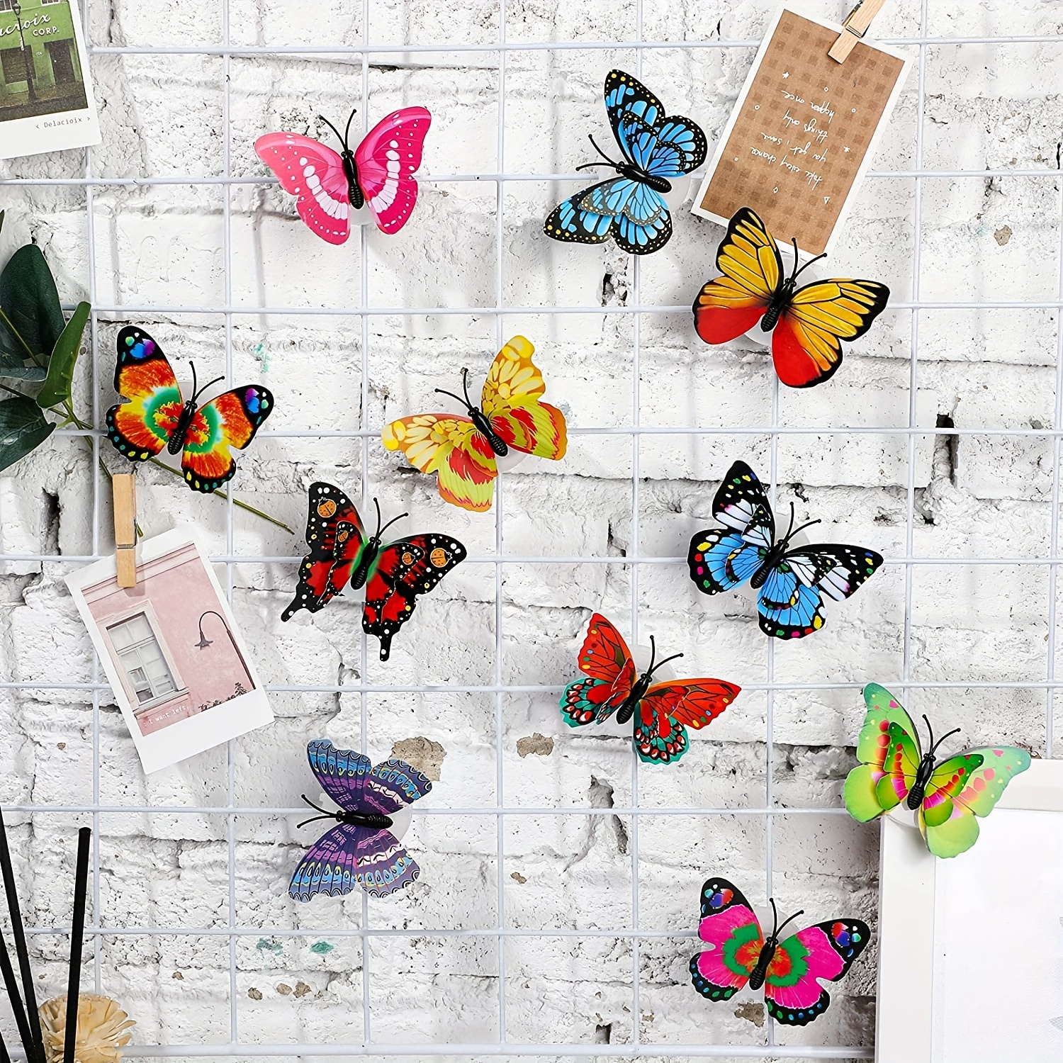 24pcs 3d led butterfly decoration night light sticker single and double wall light for garden backyard lawn party festive party nursery bedroom living room details 5