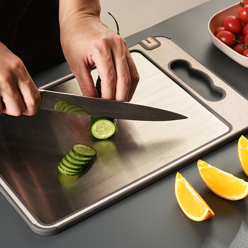 1pc Tpr Cutting Board, Antimicrobial And Anti-mold, Portable, Thick,  Household Double-sided Round Cutting Board