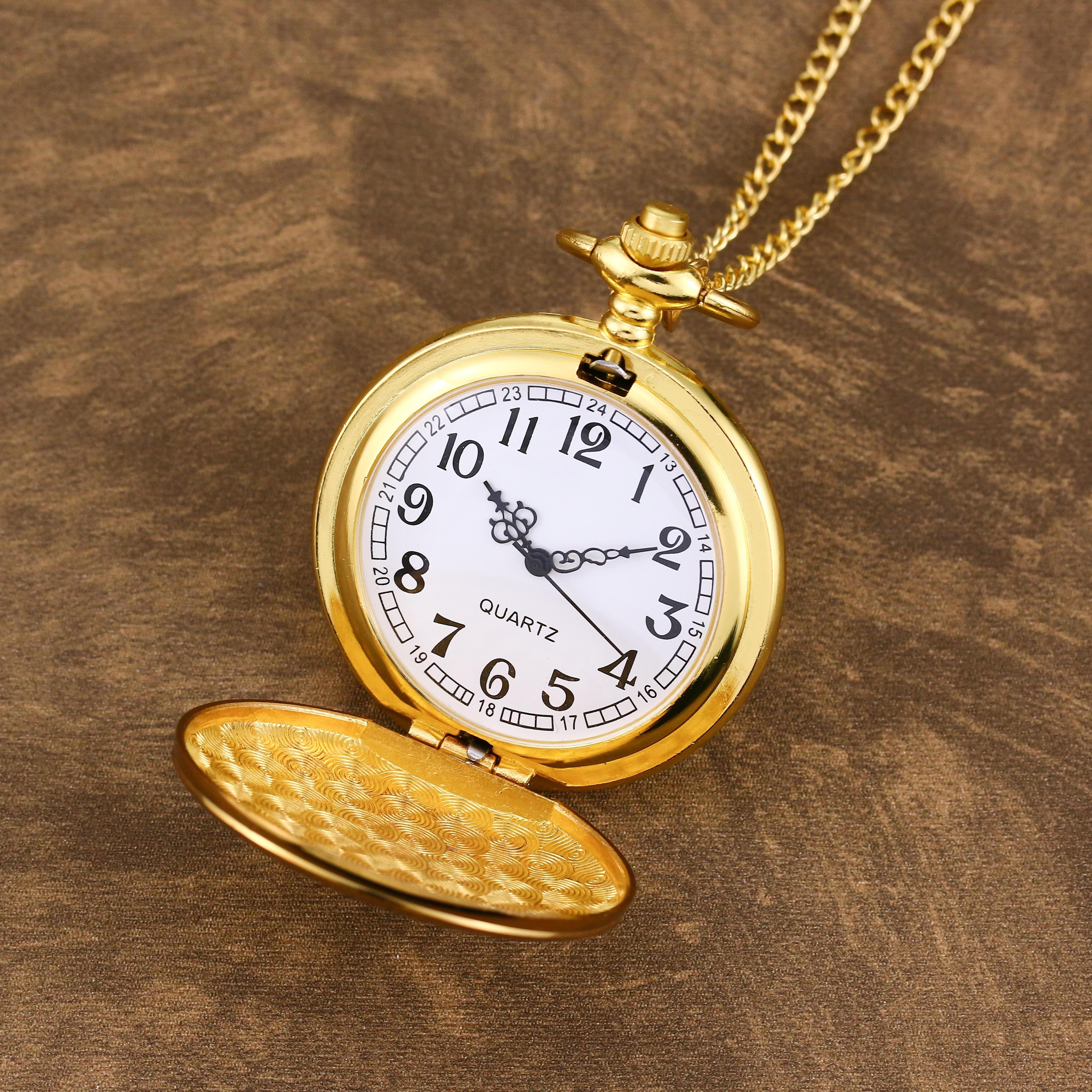 Son Love Quartz Pocket Watch Vintage Luxury Analog Necklace Temu