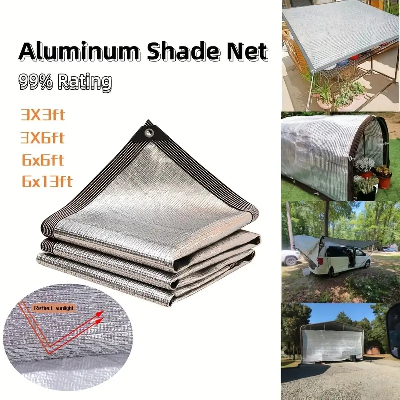 1 Stück Aluminium Schattennetz silbriger Sonnenschutz Garten - Temu Austria