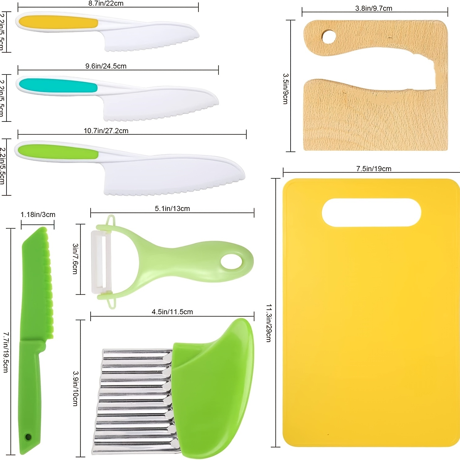 Cuchillo de madera para niños, cuchillos seguros para niños, juguete de  cocina, picador, cortador de verduras y frutas (para 2-8 años)