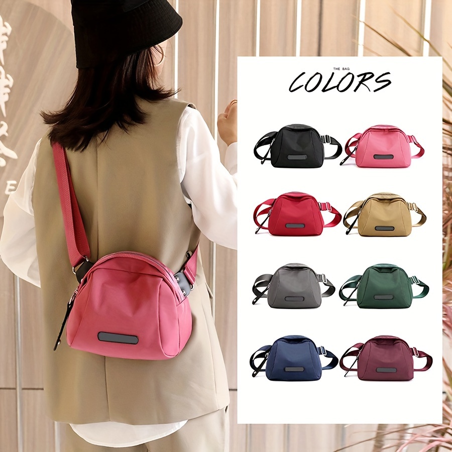 

Trendy Nylon Crossbody Bag, Lightweight Shell Chest Bag, Casual Shoulder Bag For Outdoor Travels Port