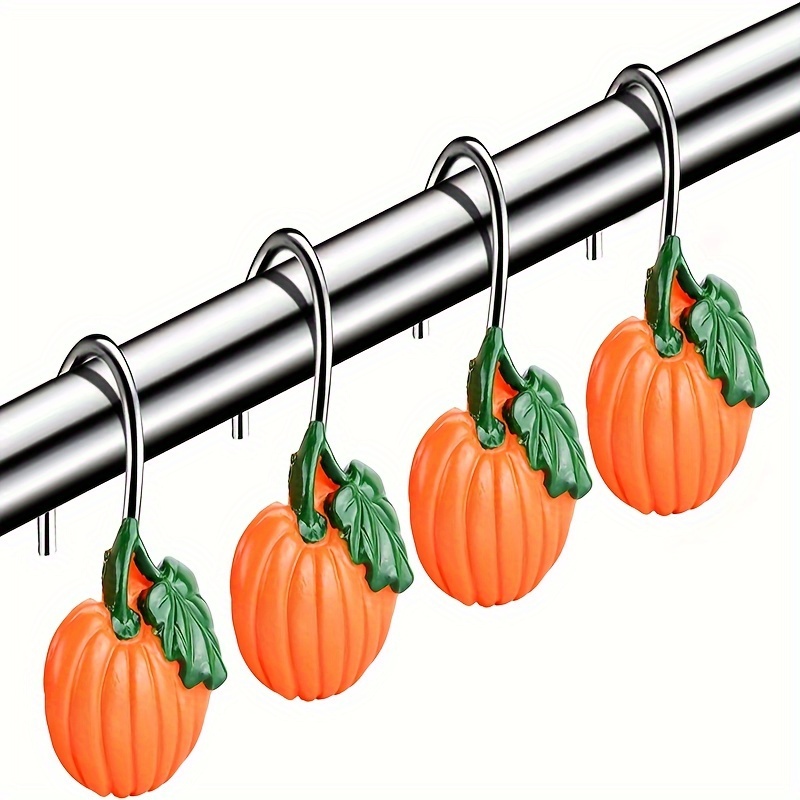 Resin Pumpkin Shower Curtain Hooks Decorative Shower Curtain - Temu