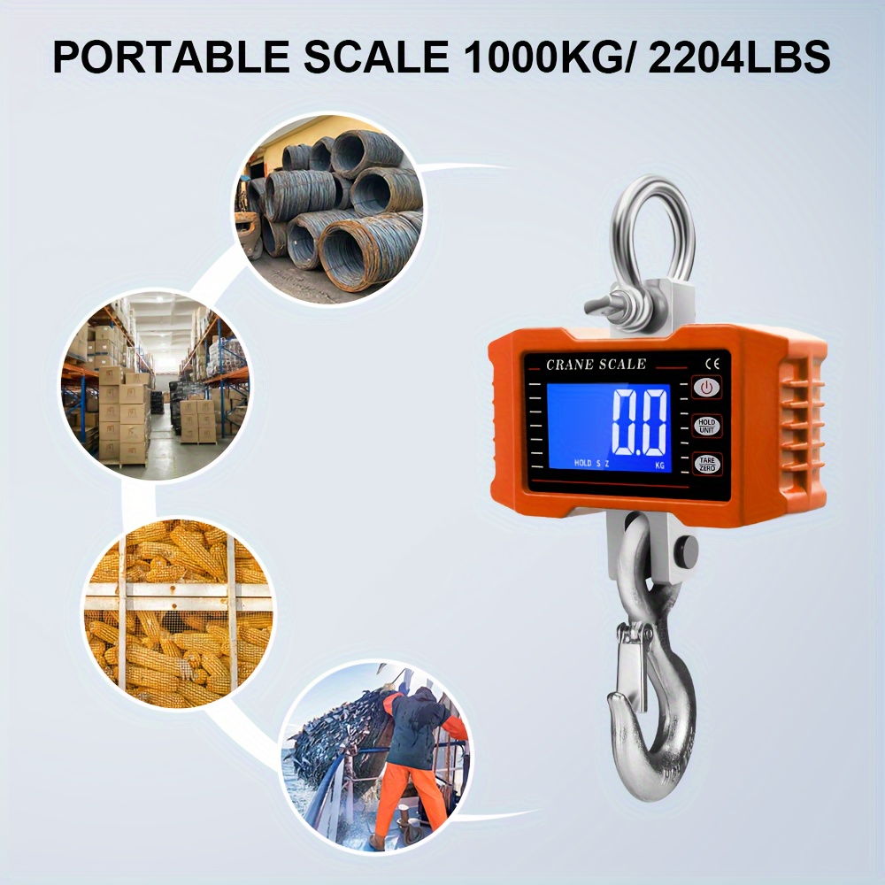 Generic Digital Crane Scale 500kg 1000kg Hook Scales Heavy Duty