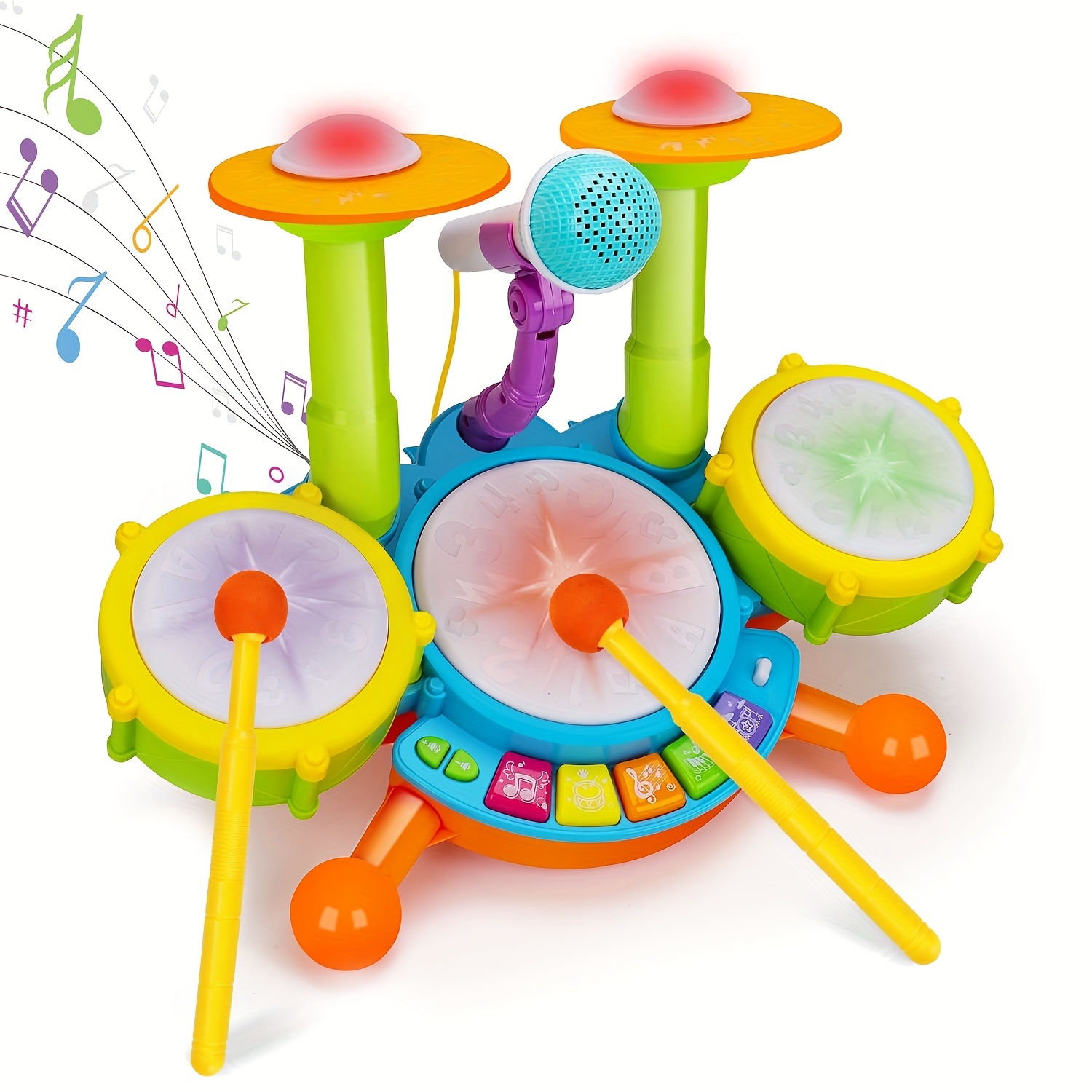 2 en 1 Tapis musical électrique Jouets Set Toddler Piano & Tambour Tapis de  jeu avec 2 bâtons, Musique d'apprentissage Couverture Tapis Jouet
