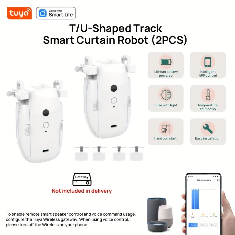 Detachable Track Rechargeable Smart Automatic Curtain Robot - Temu