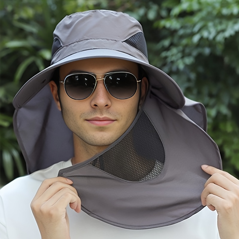 Ice Silk Sun Hat Men's Sun Fishing Empty Top Hat - Temu