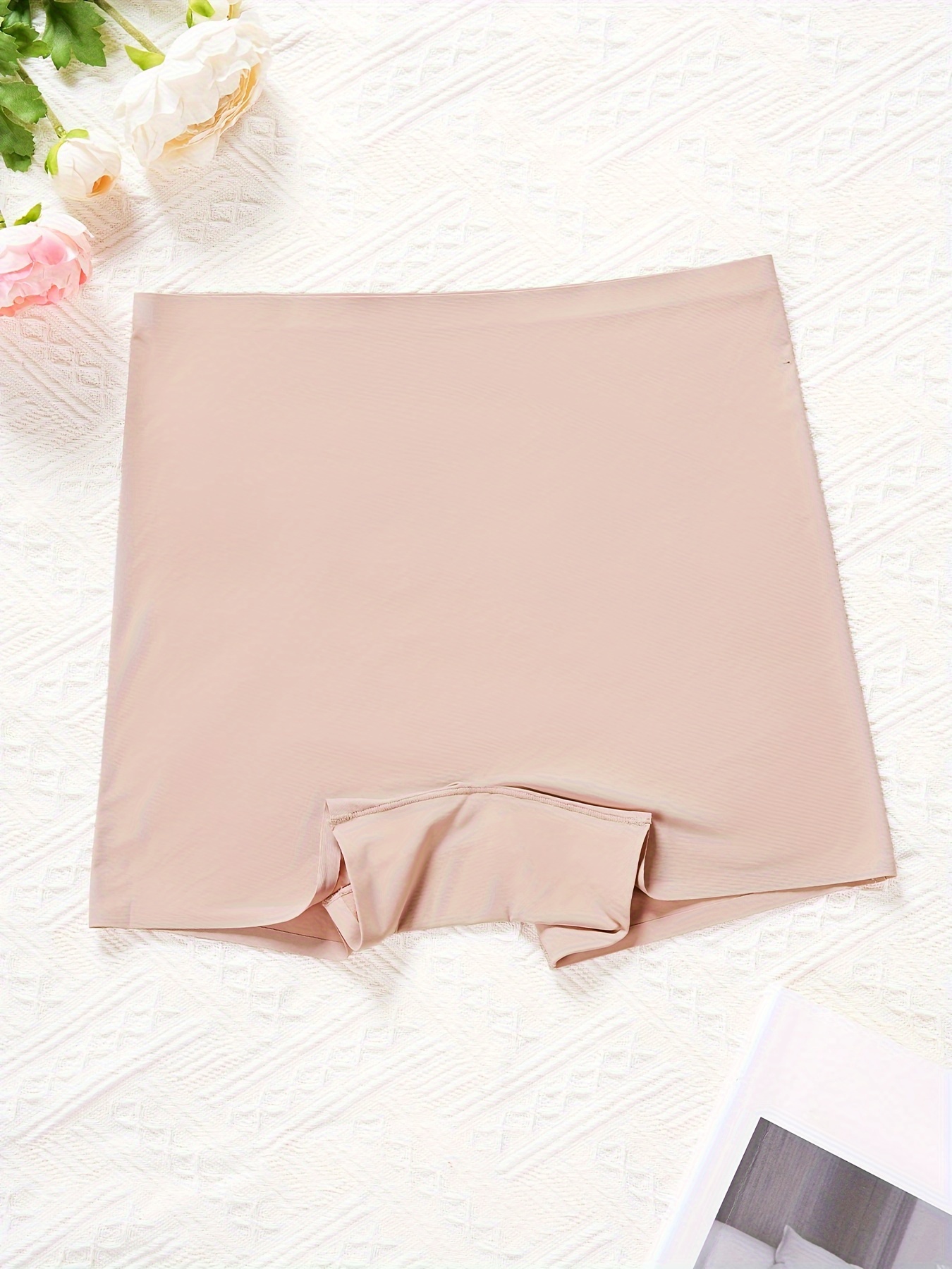 Seamless Solid Boyshort Panties Soft Comfortable Stretch - Temu