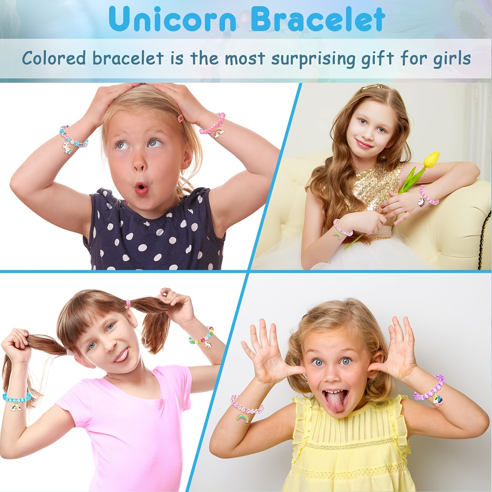 Girls Unicorn Bracelet, Toddler Kids Unicorn Gifts, Little Girl Unicorn  Birthday Party Favors