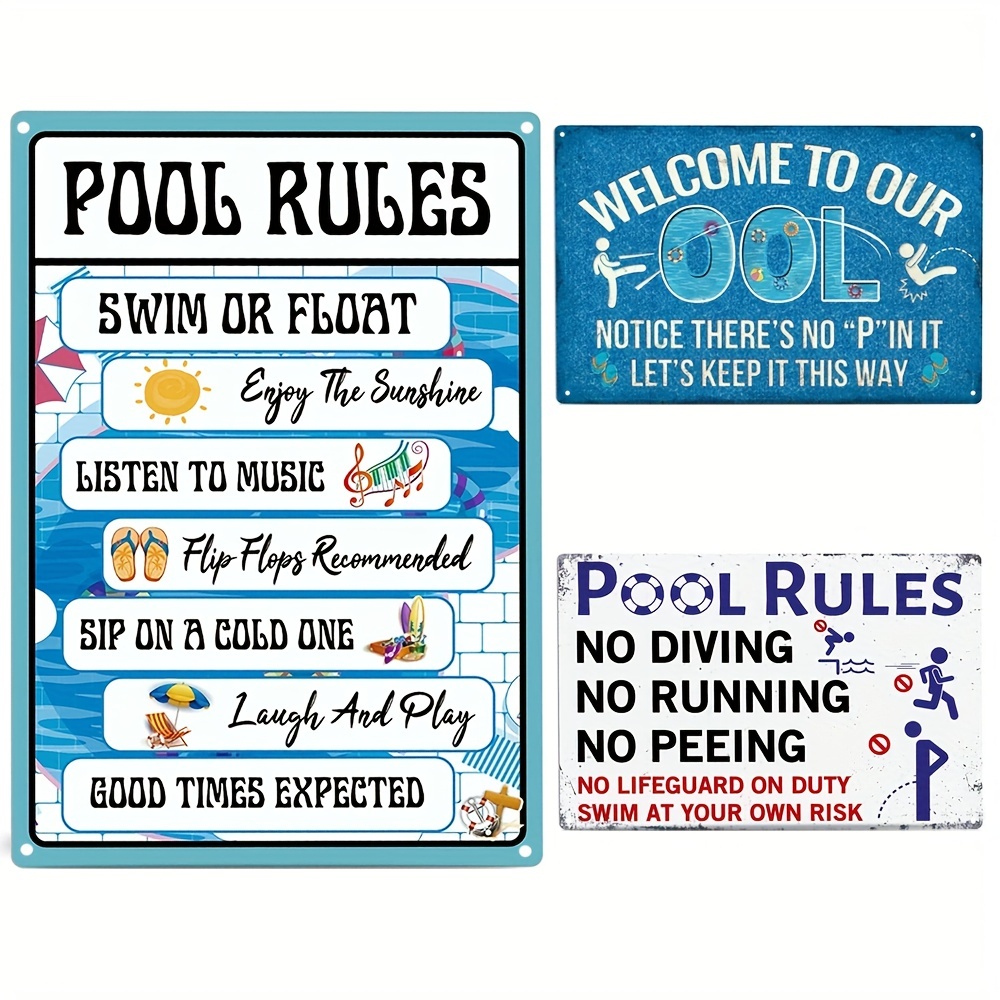 Pool Rules Sign Indoor Outdoor Swimming Pool Decorations Temu