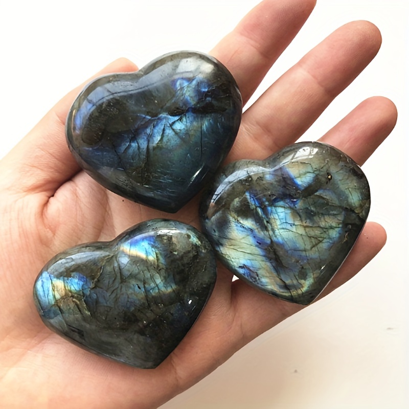 Labradorite Heart Shape Natural Moonstone