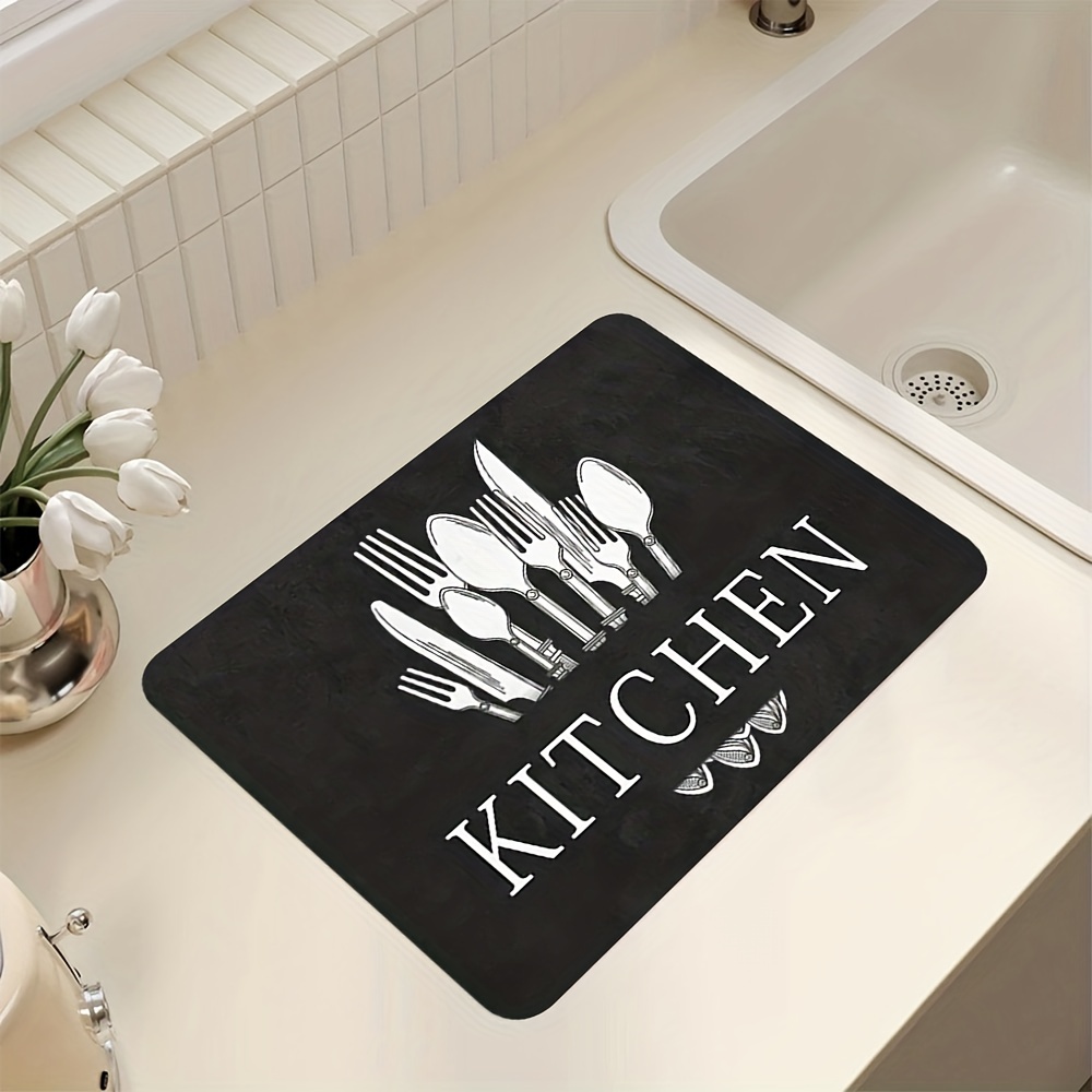 Dish Drying Mat For Kitchen Counter, Dish Drying Pad With Non-slip