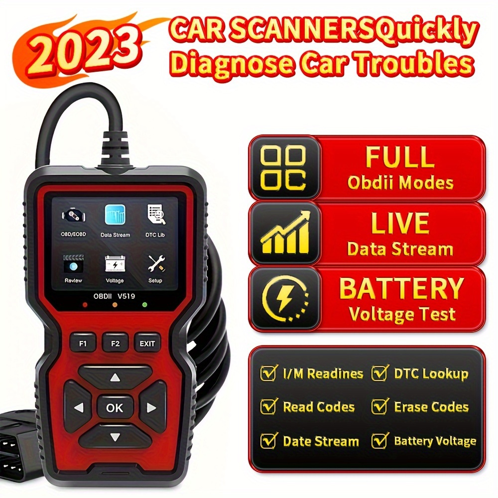 Scanner Obd2, At500 Obd2 Scanner Outil de diagnostic Lecteur de code de  défaut de moteur de voiture et vérification d'effacement Moteur Light  Outils d'analyse de voiture