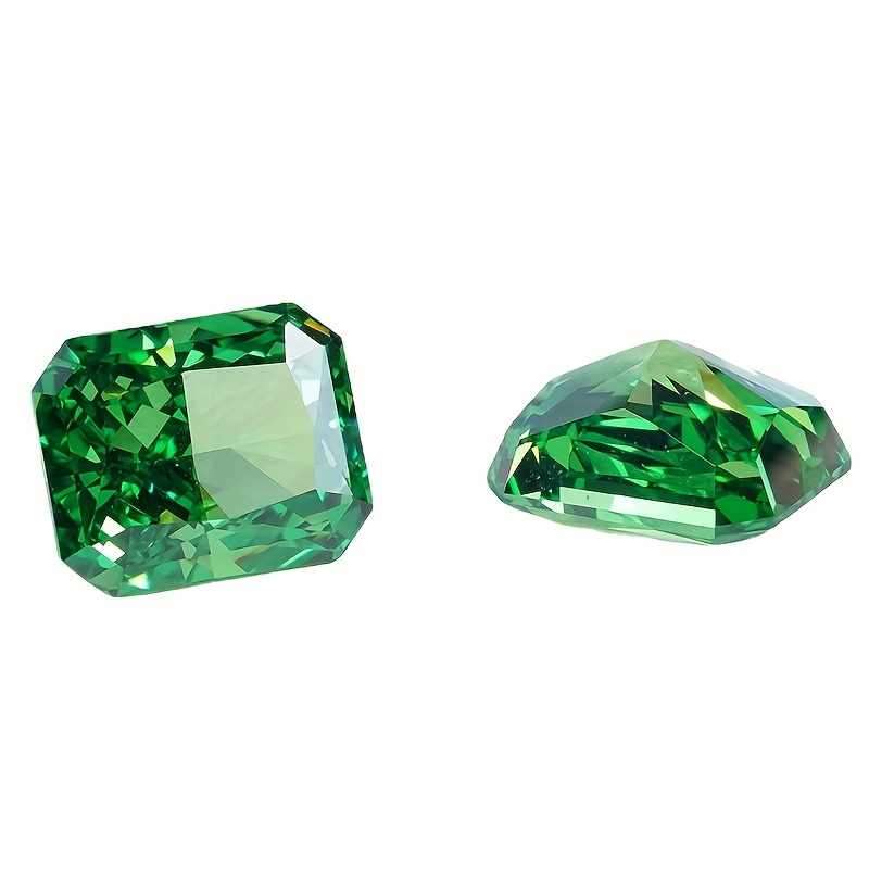 Rectangular Green Zircon Ice Cut Stone for Jewelry Matching