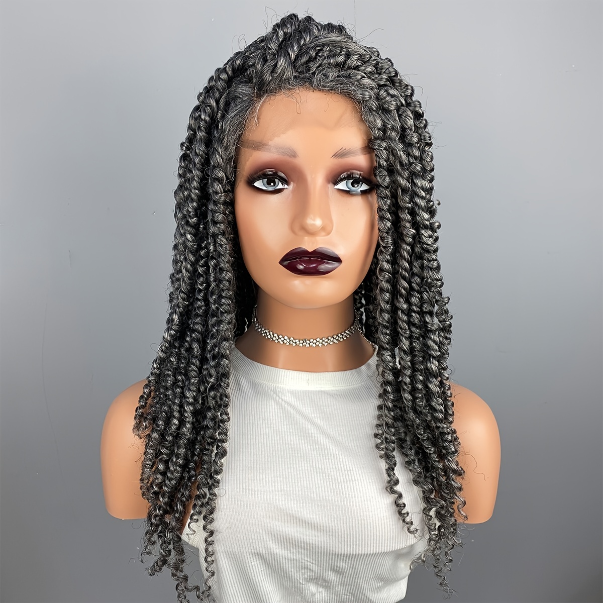 box braids with color in the front