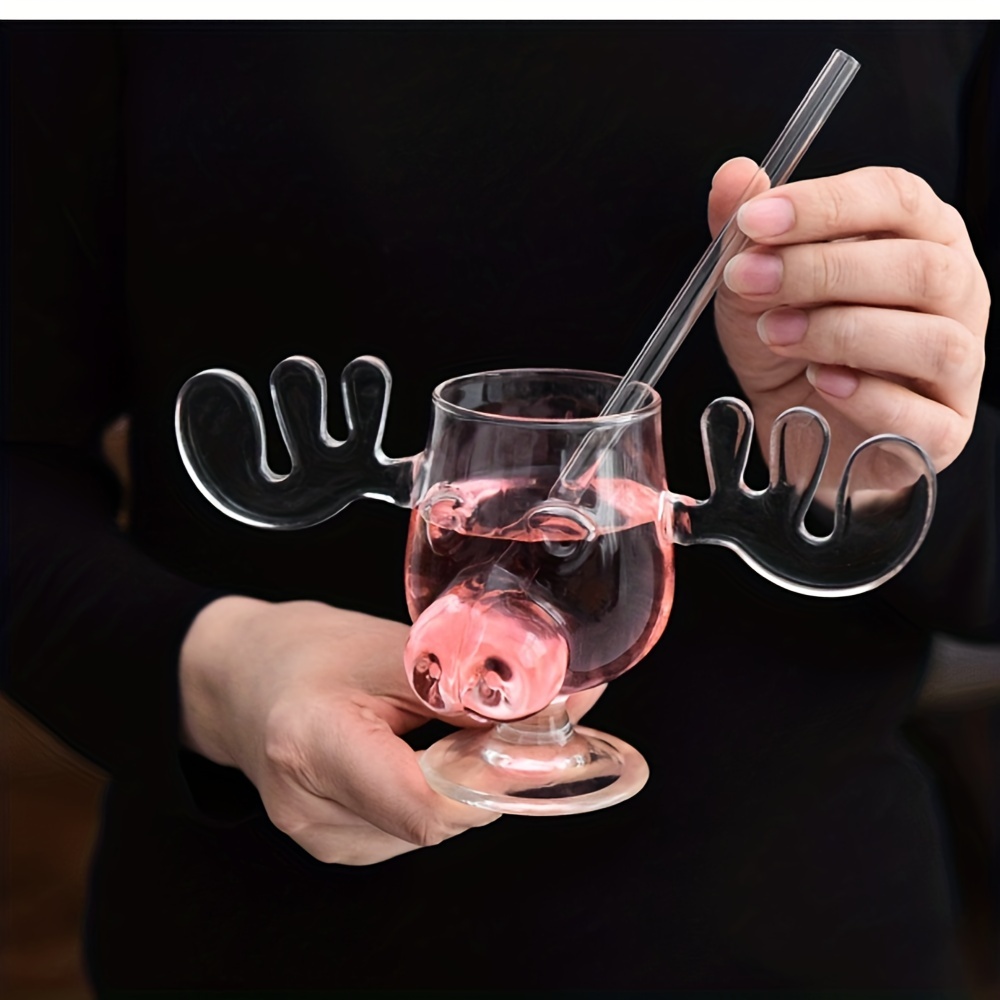 Cute Moose Cocktail Glass Clear Wine Glass - Temu