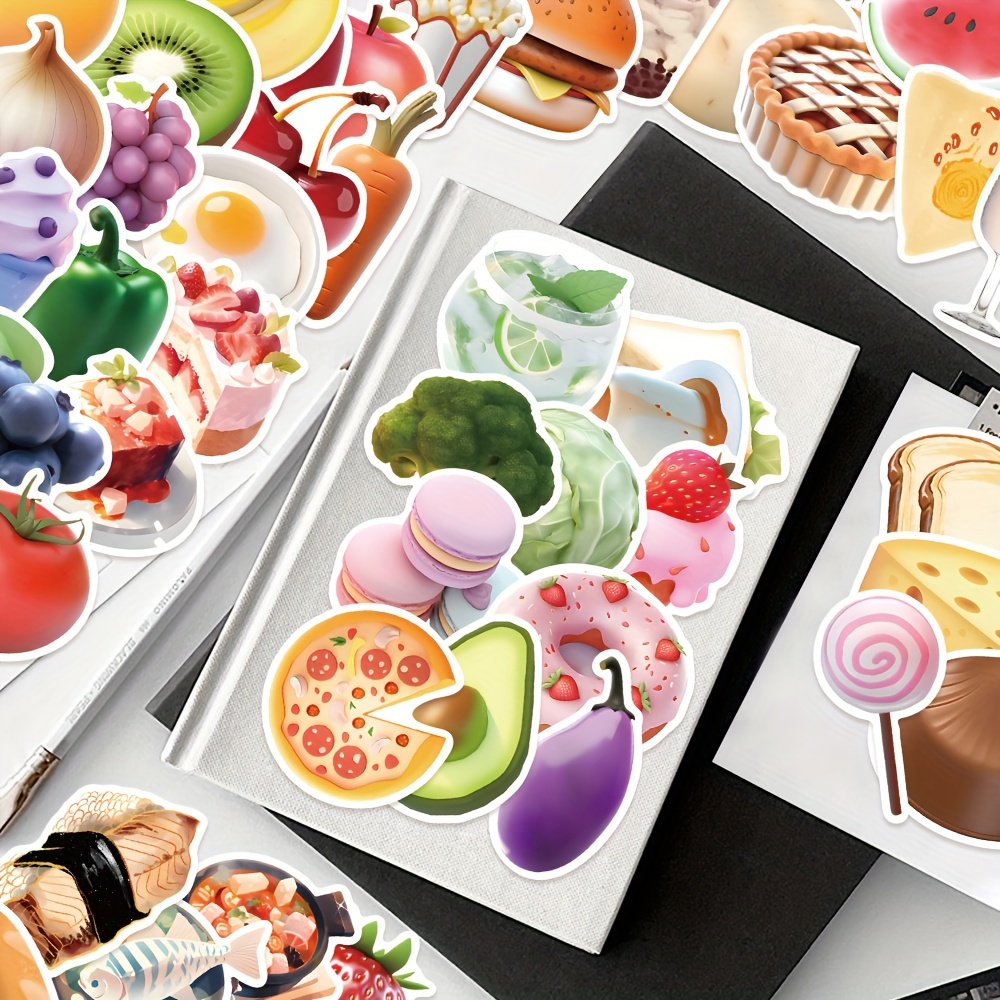 Food Stickers Notebook, Food Stickers Laptop