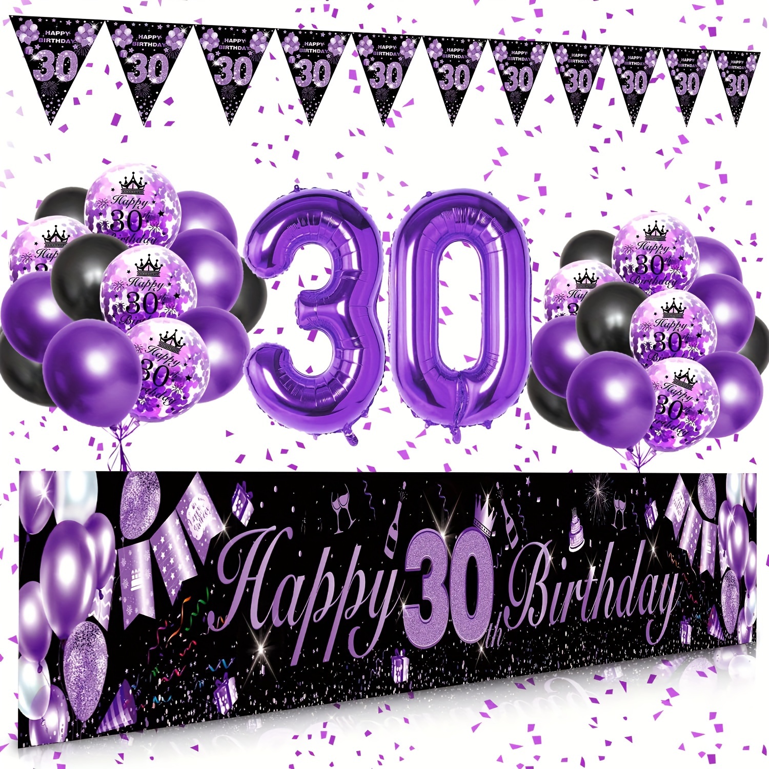 Decoraciones de 40 cumpleaños para hombre, suministros de decoración de  fiesta de 40 años con póster, telón de fondo, mantel, centros de mesa y