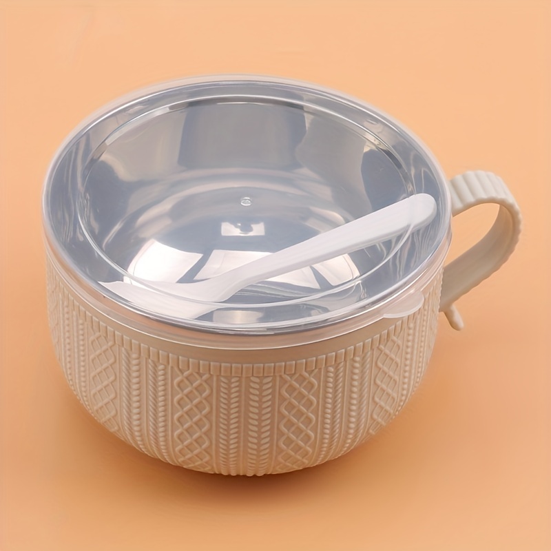 Thickened Stainless Steel Noodle Bowl With Lid Double layer - Temu