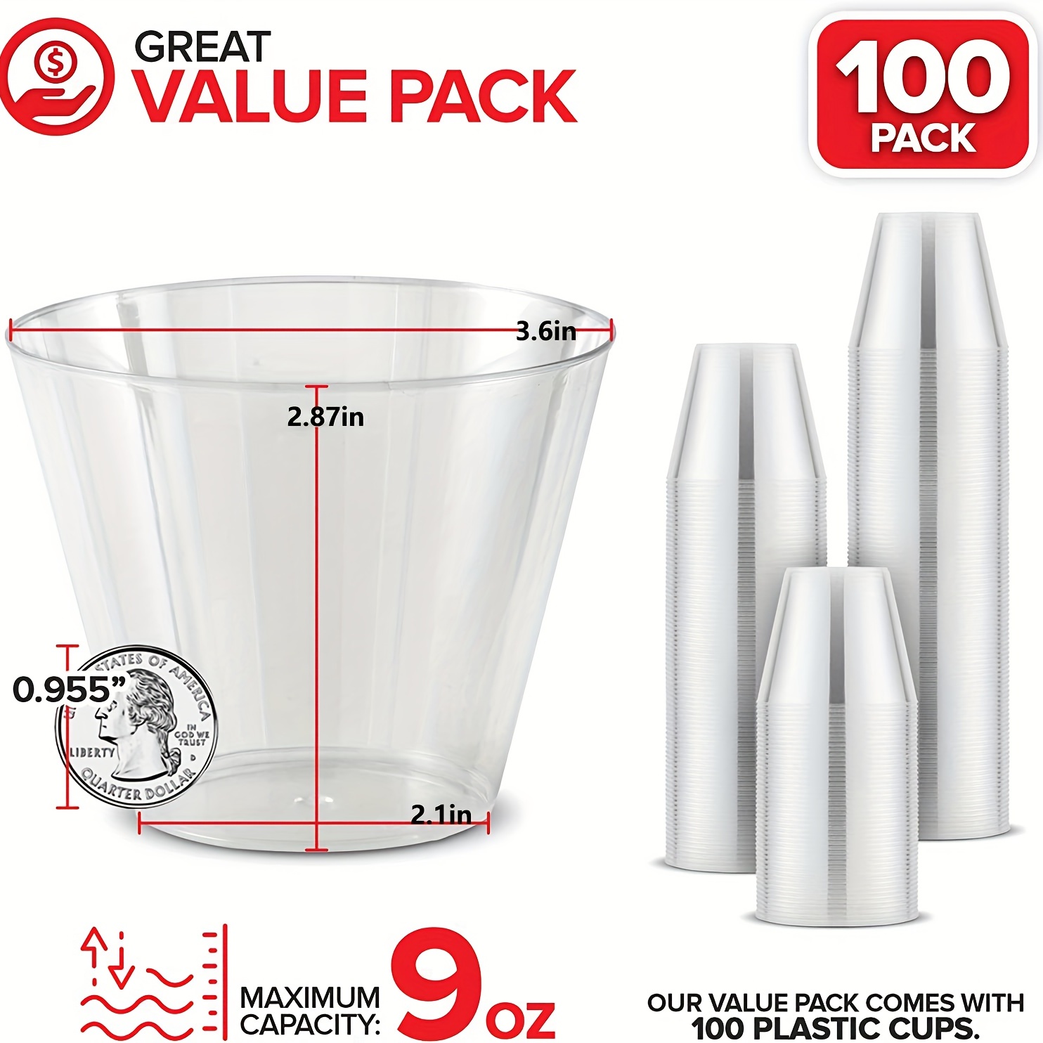 Prestee 200 vasos de plástico desechables transparentes de 16 onzas para  fiestas, vasos de plástico …Ver más Prestee 200 vasos de plástico  desechables