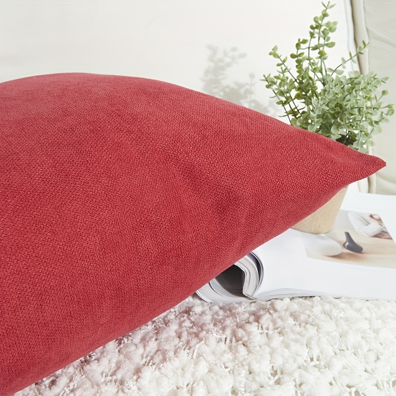 chenille solid square pillow case throw pillow Temu