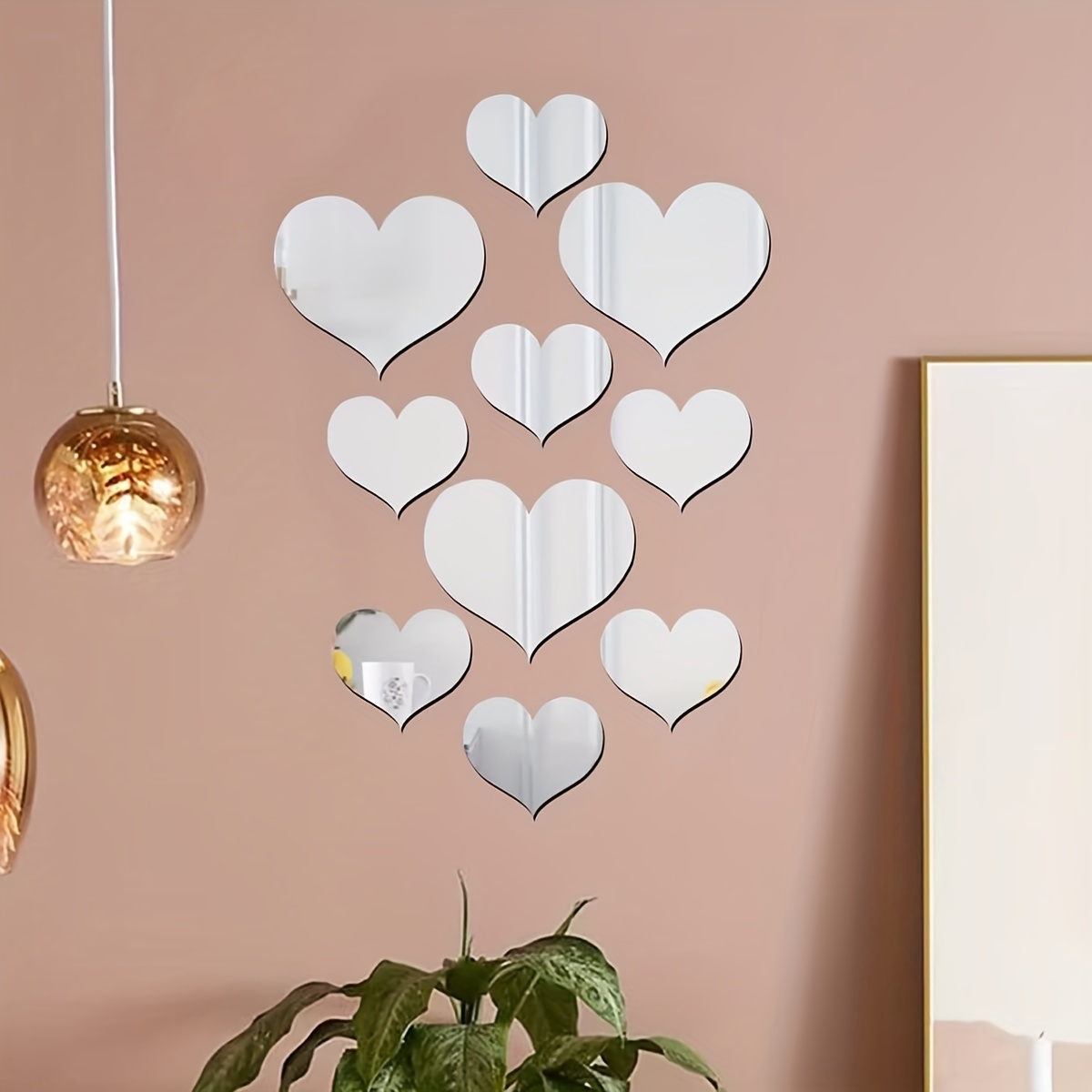 Heart Mirror Stickers Acrylic Wall Decals Self Adhesive - Temu