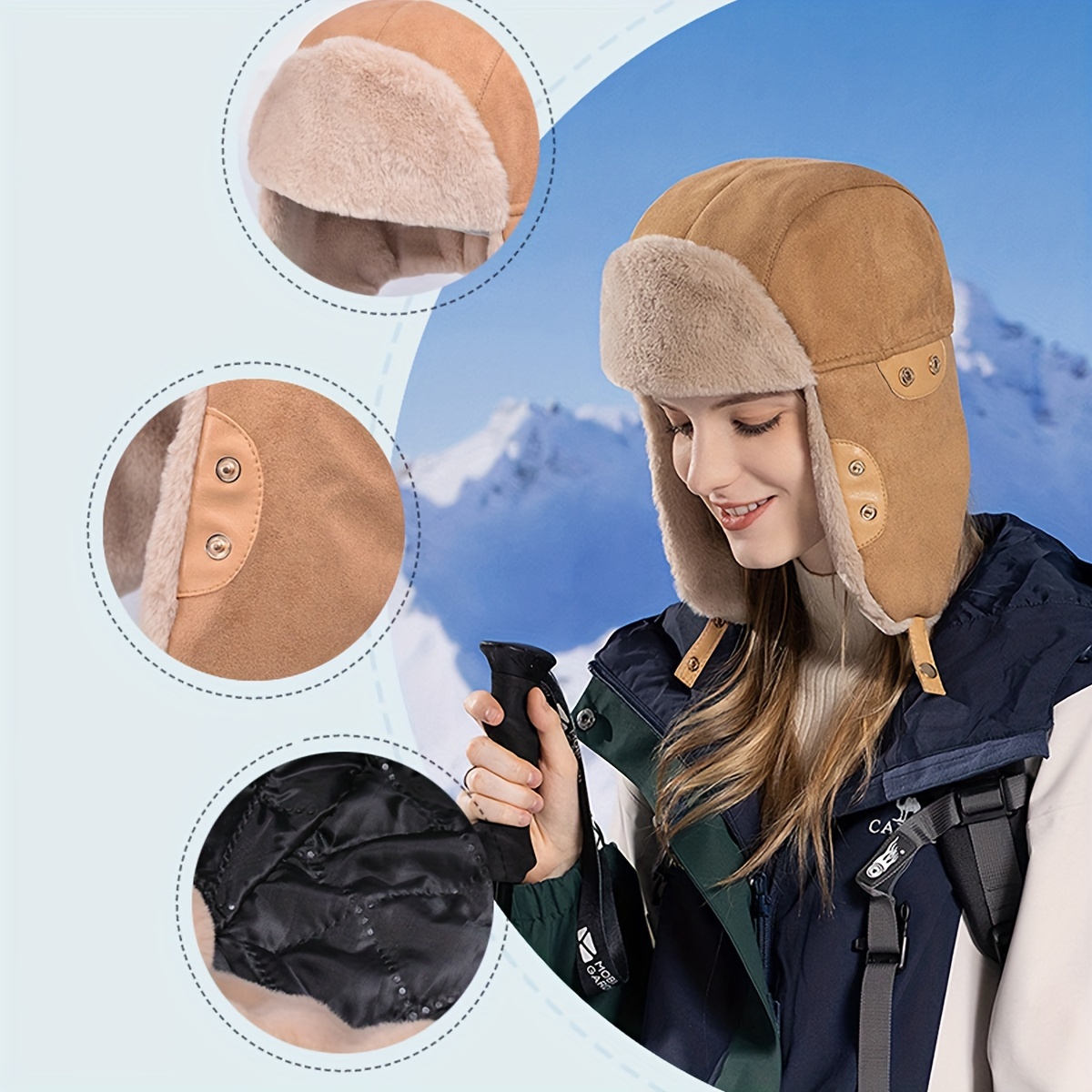 Cold Proof Earflap Bomber Hat Thick Warm Plush Hats - Temu