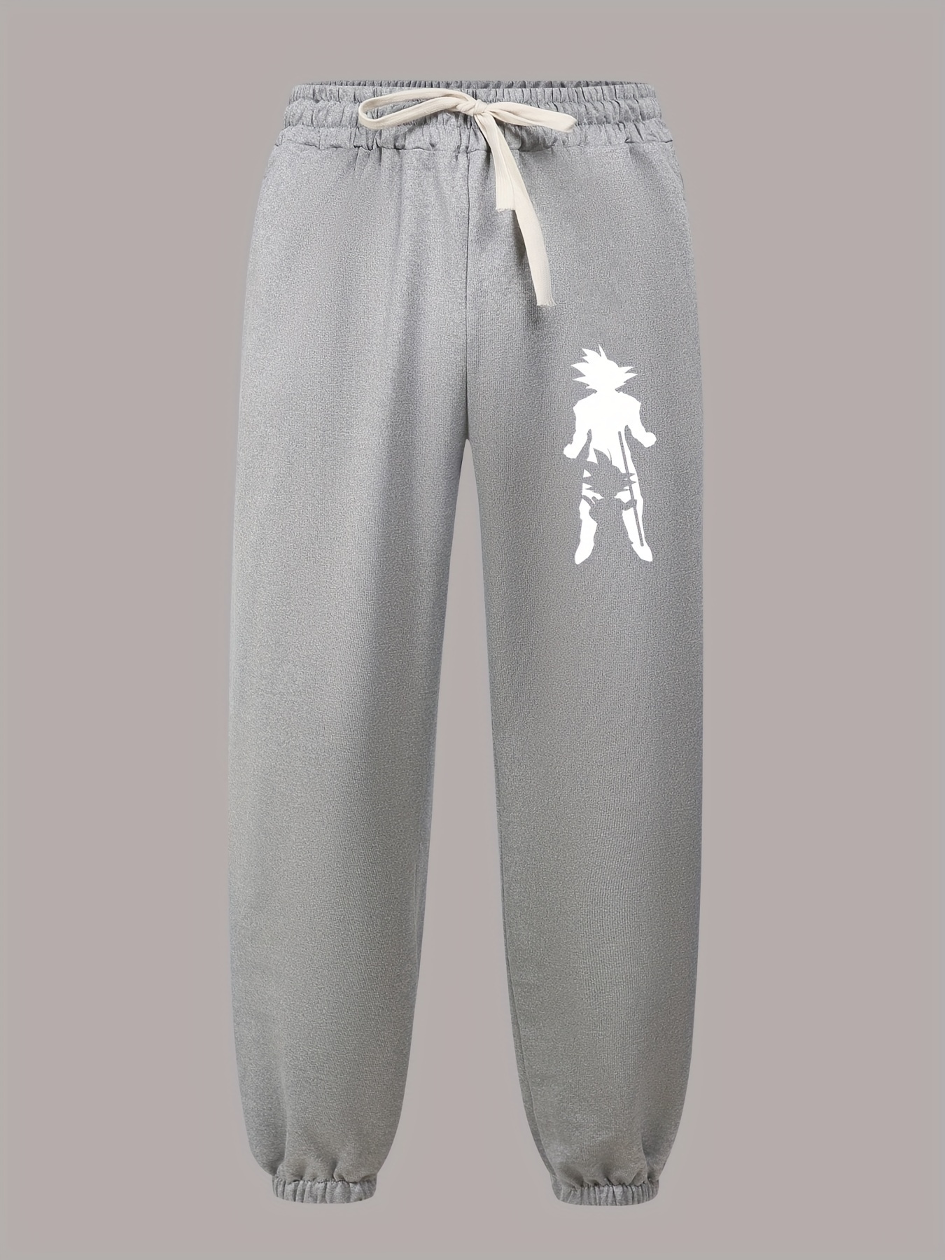 Anime Pattern Print Drawstring Sweatpants Loose Fit Pants Men's Casual  Joggers For Men Winter Fall Running Jogging