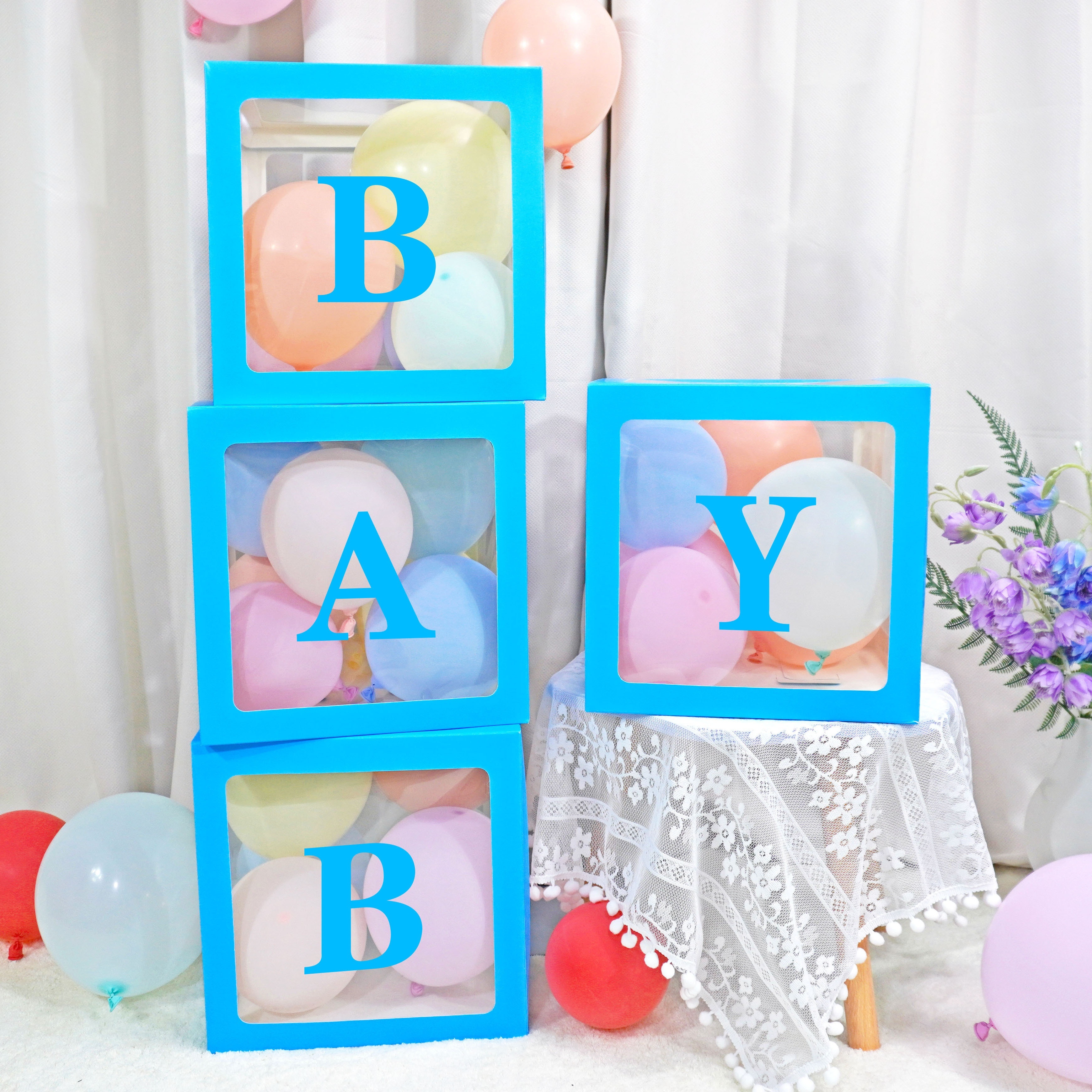 Set Scatole Bambini Lettere Baby Shower Scatola Trasparente - Temu Italy