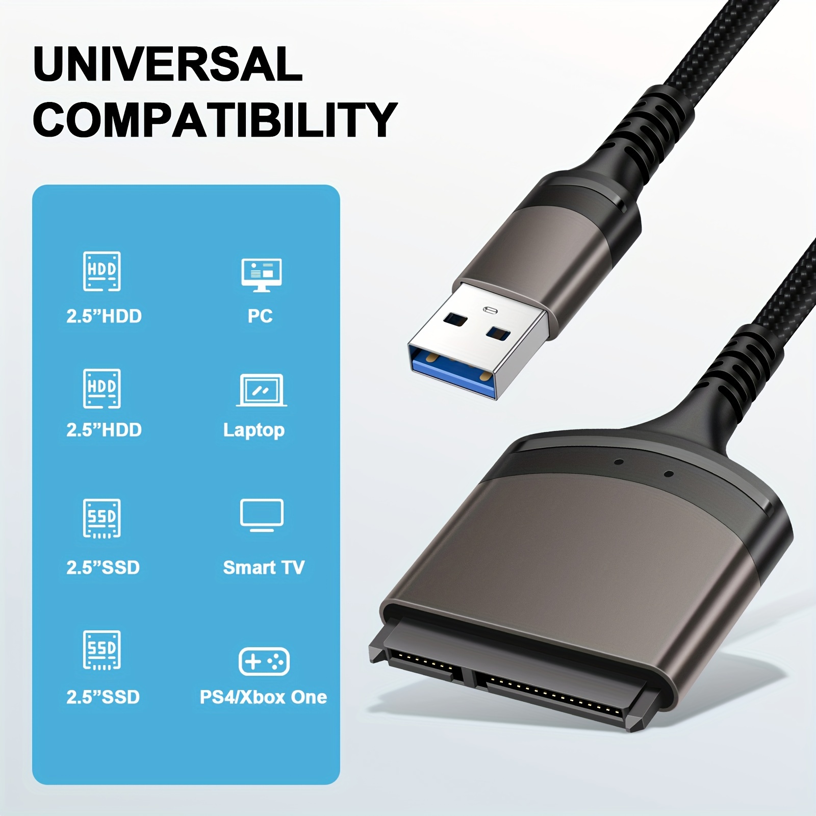 Sata To Usb Cable Sata To 3.0 Usb Adapter Cable For Ssd Hdd - Temu