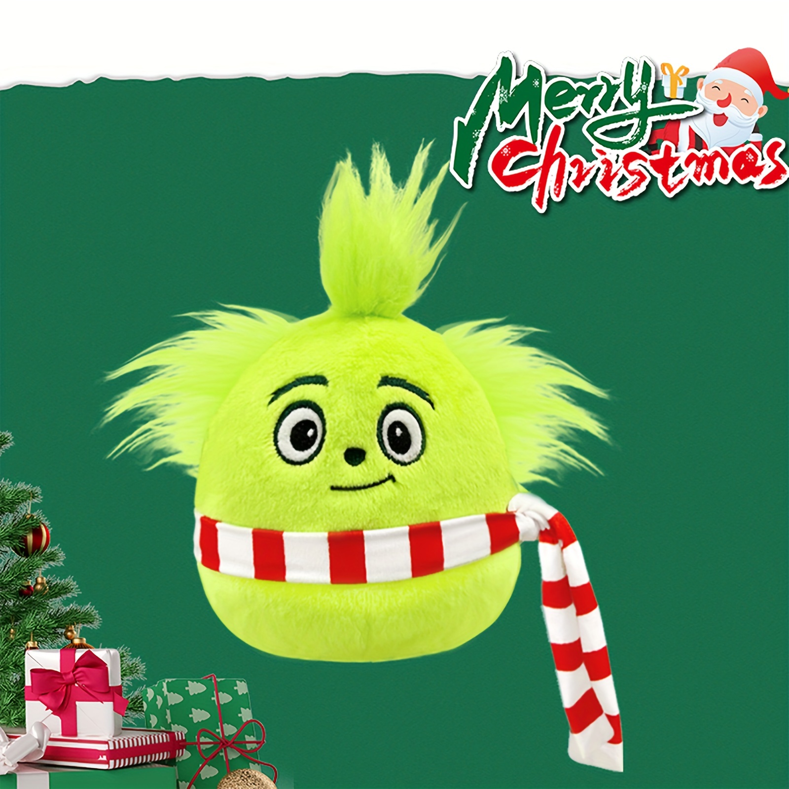 Peluche Grinch Jouets en Peluche Monstre De Cheveux Verts Grinch Poupée en  Peluche Grinch Fille Christmas Cadeaux (A)
