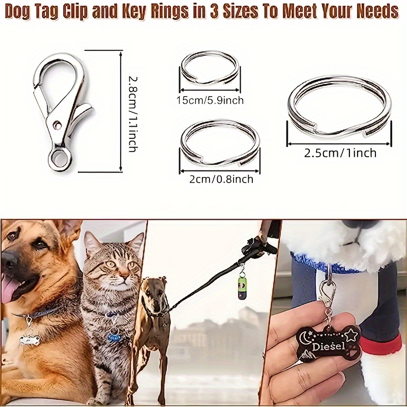 1 Set Of Dog Tag Clips For Collars, With Replaceable Dog Tag Name Tag Ring  Clip, Dog Tag Connection Clip, Pet Tag Quick Clip, Pet Collar Key Ring Clip