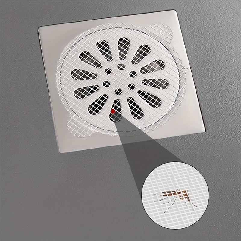 White Disposable Floor Drain Stickers Mesh Shower Drain - Temu